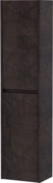 Balterley Square Wall Hung 2 Door Tall Bathroom Unit, Matt Metallic Slate Grey, W: 35 cm, H: 143.3 cm – 1