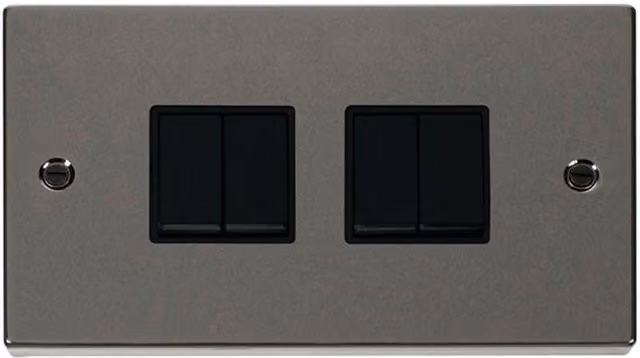 SE Home Black 4 Gang 2 Way Light Switch