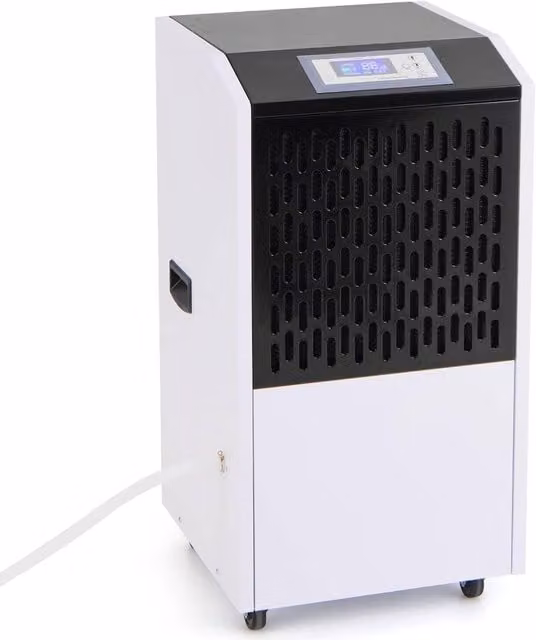 Gymax 120 L Commercial Dehumidifier with Drain Hose and 4 Wheels in White – 1