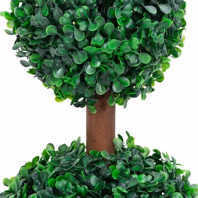 Berkfield Home Lush Artificial Ball Shaped Boxwood Plant in Green with Pot, Height: 60 cm