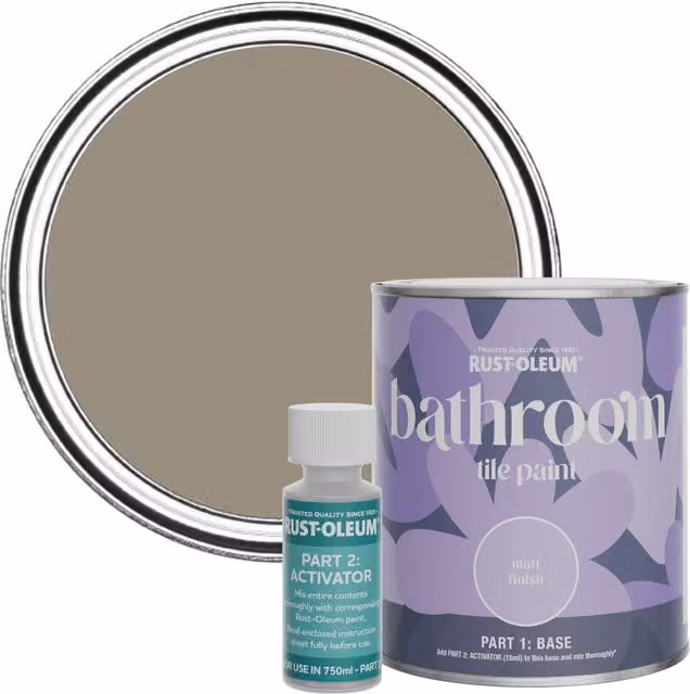 Rust-Oleum Matt Finish Bathroom Tile Paint in Brown, 0.75 l