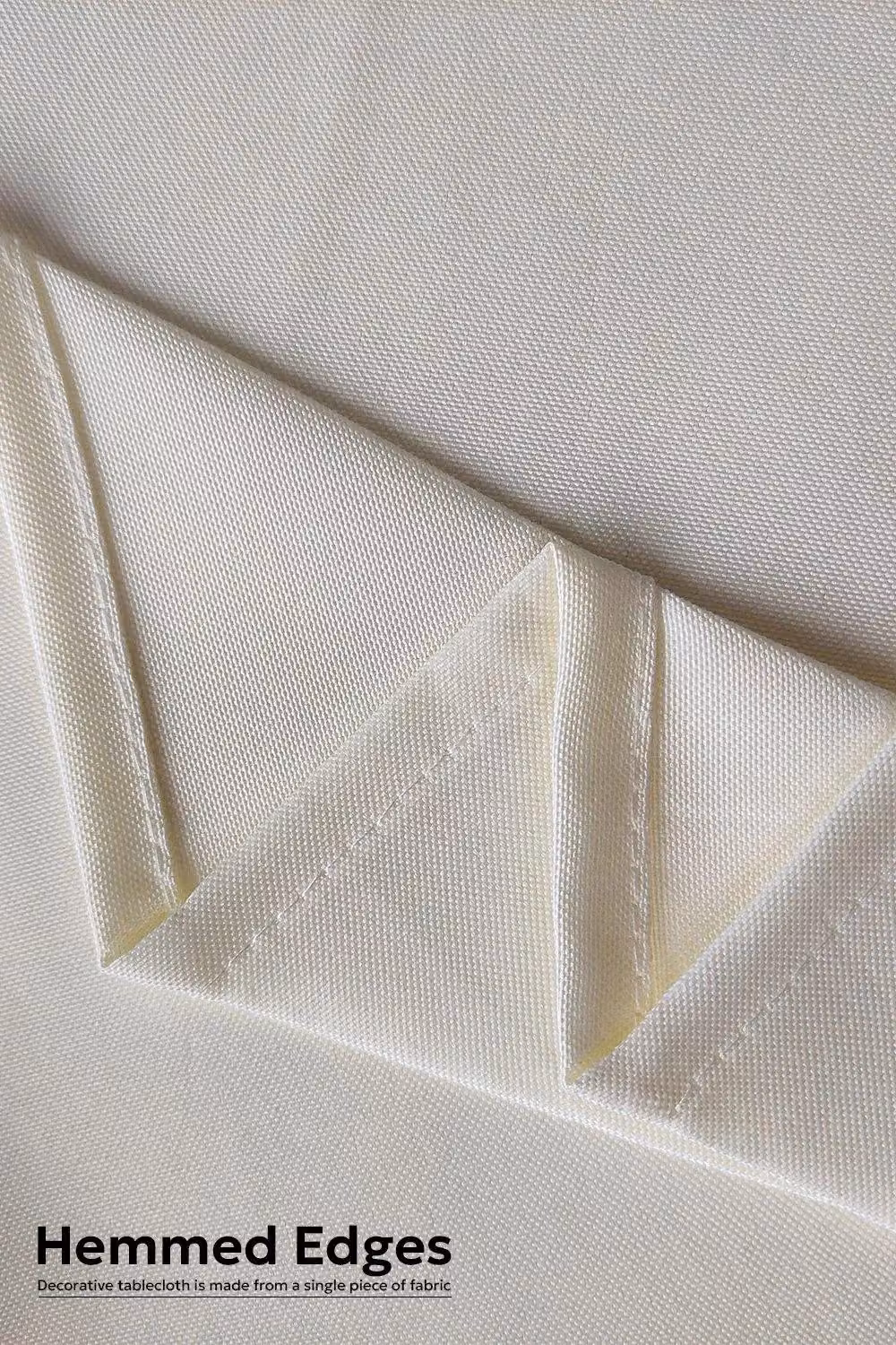 Neel Blue Premium Polyester Round Tablecloth in Ivory – 2