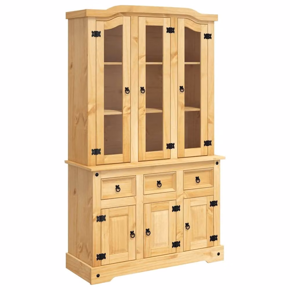 Berkfield Home Corona Highboard in Brown Mexican Pine, W/D/H: 112 x 43 x 196 cm – 2