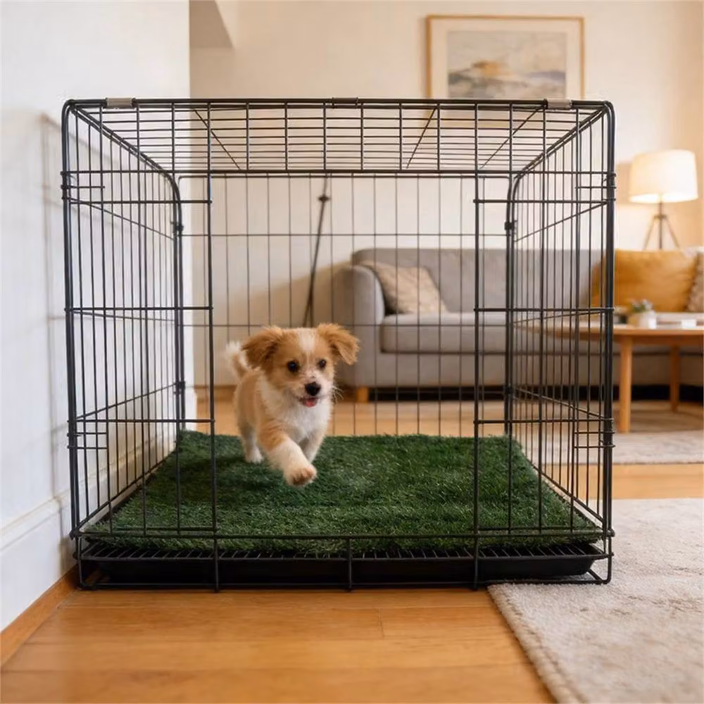 Nordara 2-Piece Green Simulated Lawn Pad Indoor Pet Daily Activity Cushion, W/D: 100 x 100 cm – 4