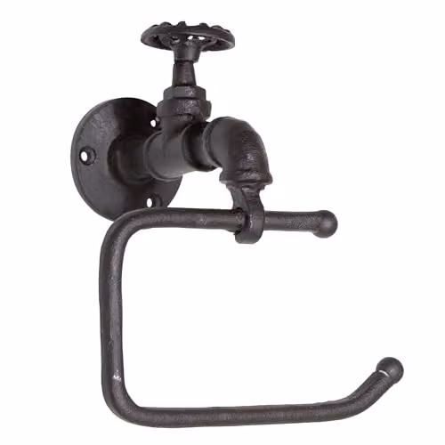 Melody Maison Rustic Metal Wall Mounted Toilet Roll Holder in Brown, W: 19 cm, H: 21 cm – 2