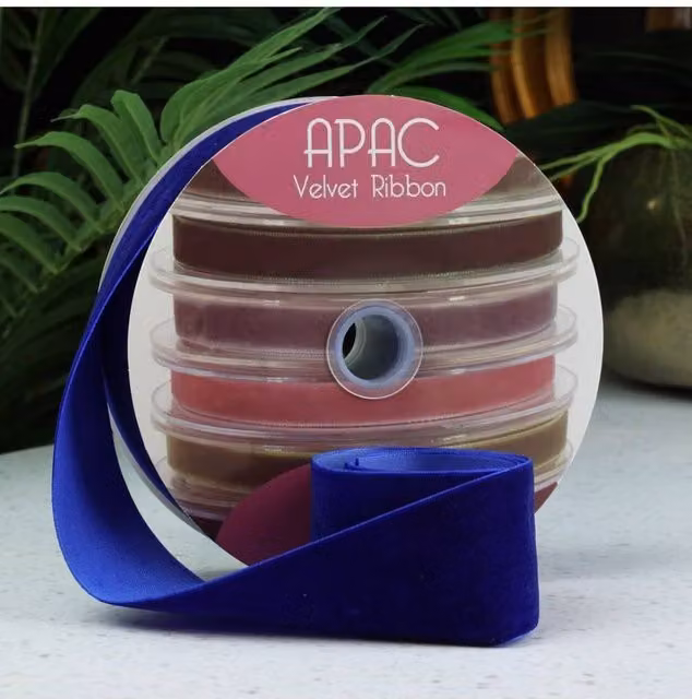 KDMD Royal Blue Velvet Ribbon, Width: 5 cm, Length: 20 m
