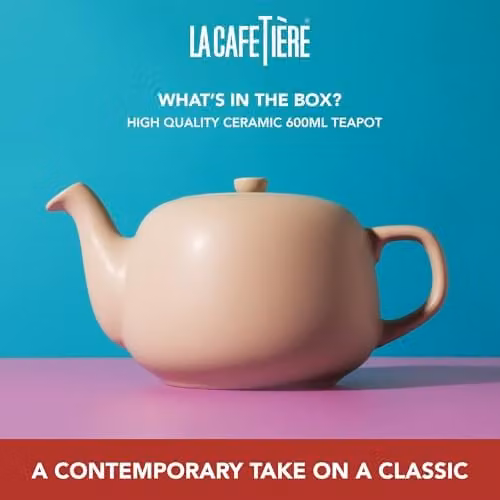 La Cafetiere Ceramic Stoneware Teapot in Beige, 600ml – 2