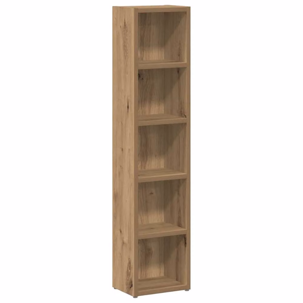 Berkfield Home Modern Artisan Oak CD Cabinets, 2 Piece Set in Brown, W/D/H: 21 x 16 x 93.5 cm – 4