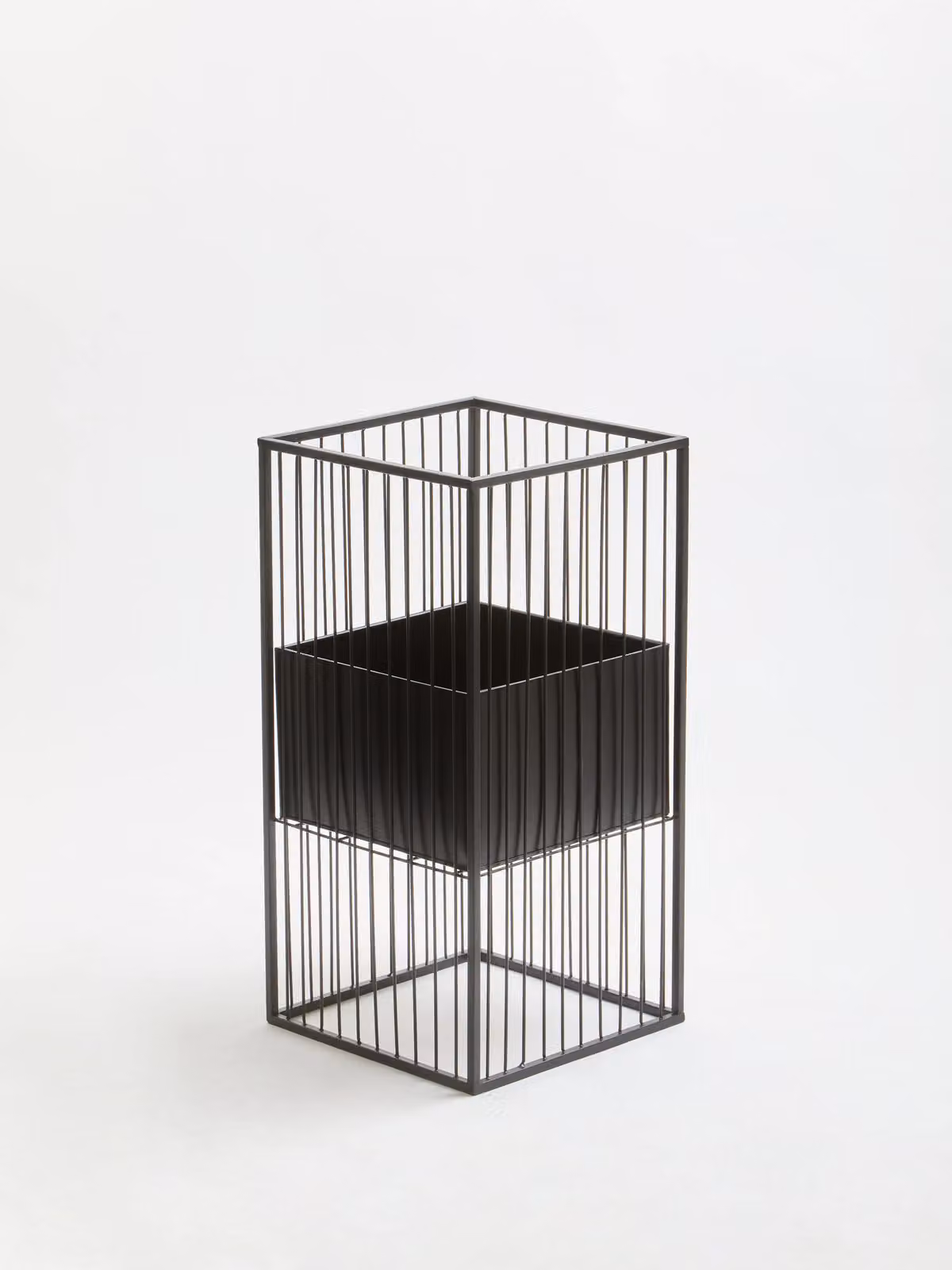 Orsina Black Metal Geometric Floor Standing Planter, W/D/H: 30.5 x 30.5 x 61.0 cm – 4