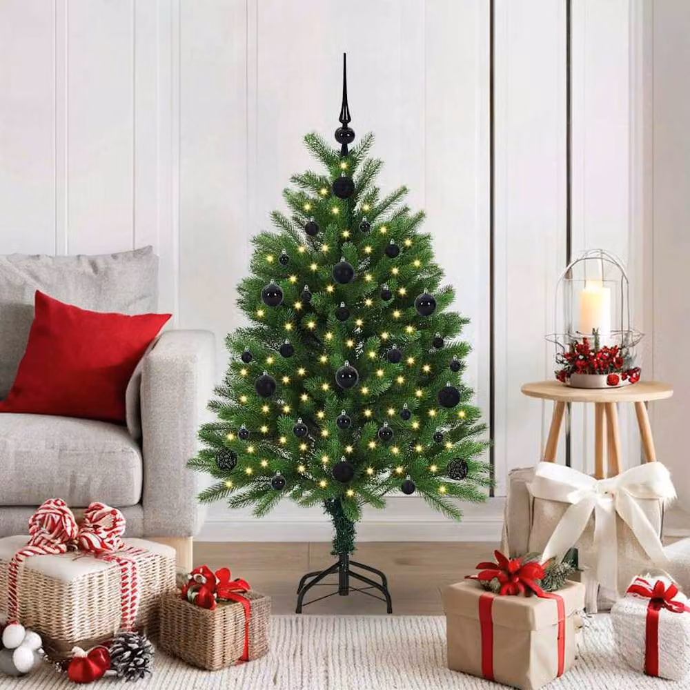 Berkfield Home Realistic Green Tabletop Christmas Tree with 150 LEDs and Stand, Height: 120 cm – 2
