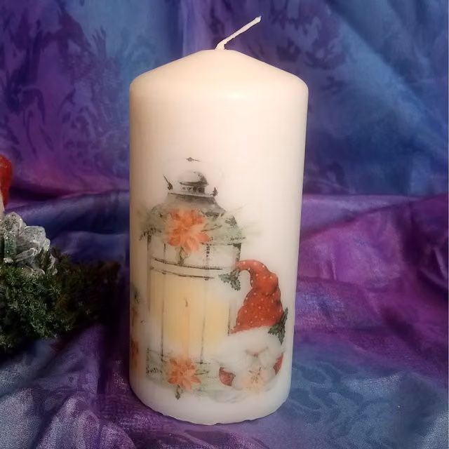 Viki White Christmas Pillar Candle Lantern for Tabletop