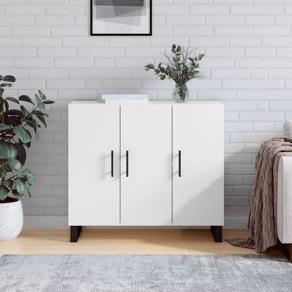 Berkfield Home White Modern Sideboard, W/D/H: 90 x 34 x 80 cm – 2