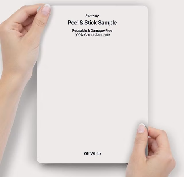 Hemway Off White Interior Paint Peel and Stick Sample Swatch