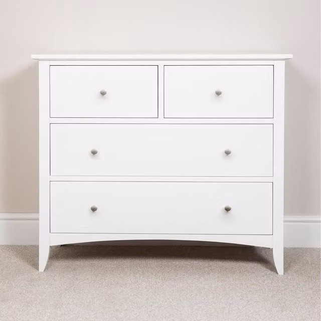 Statement Furniture Edward Hopper 2 over 2 Chest of Drawers in White