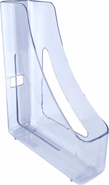 Deflecto Contemporary Transparent and White Acrylic Magazine File