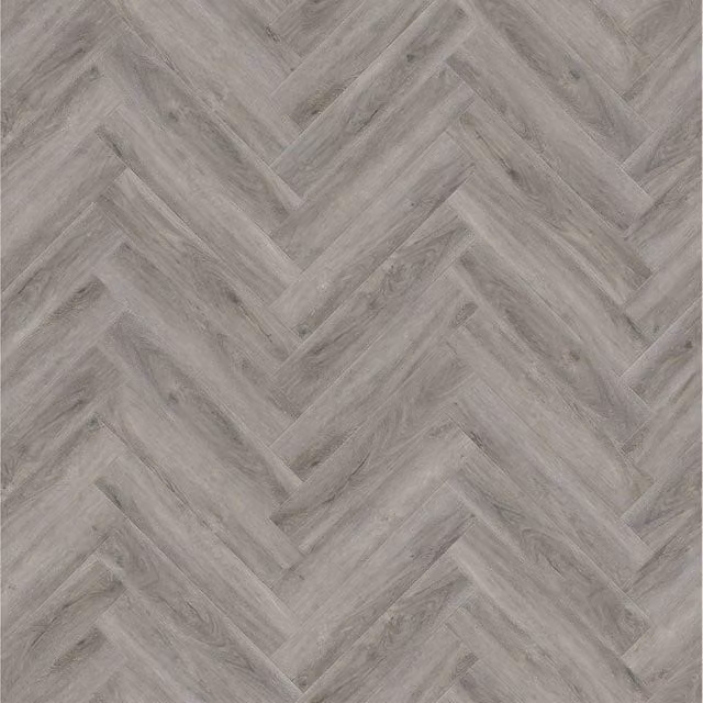 Guardian Click Wood Look Vinyl Flooring Tiles in Grey Herringbone, Pack of 20