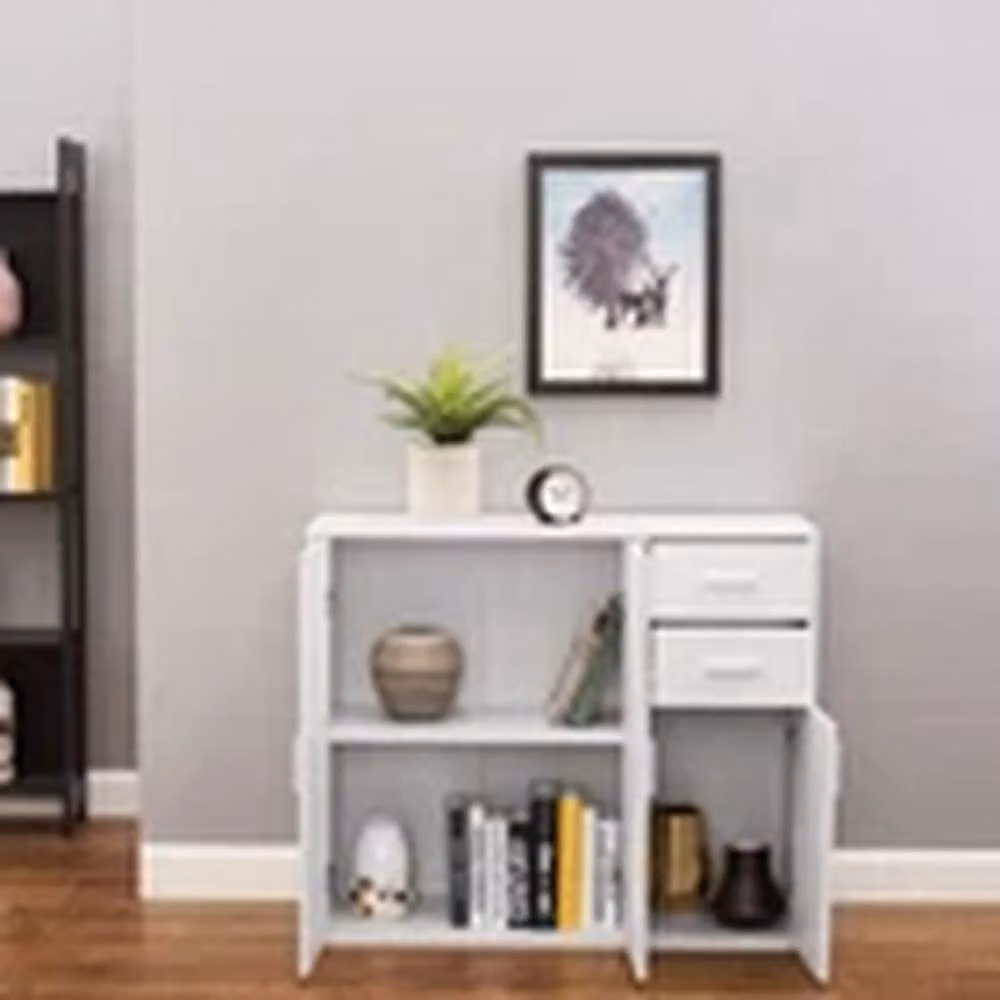 EONLION Modern White Wooden Sideboard Cabinet Storage Unit – 2