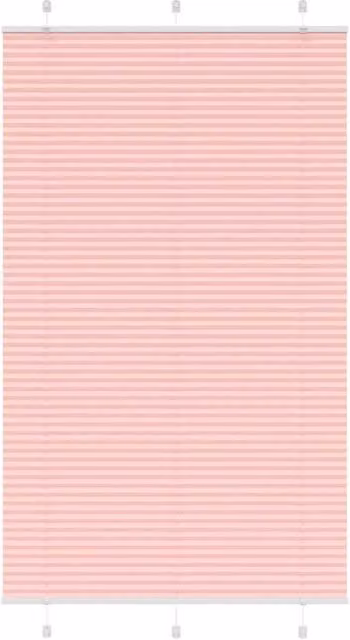 Berkfield Home Pink Single Pleat Polyester Semi-Transparent Blind, W: 120 cm, H: 200 cm