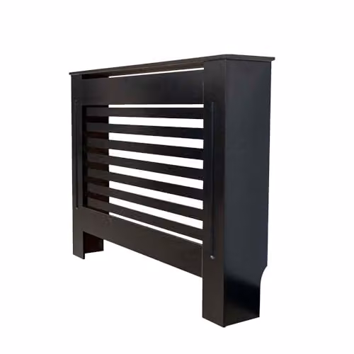 AIRWAVE Black Lacquered MDF Radiator Cover with Modern Horizontal Striped Design (Medium)