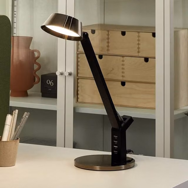 Wyld and Coco Bronze Brass Desk Lamp with Adjustable Arm, Touch Dimmer and USB Port – 1