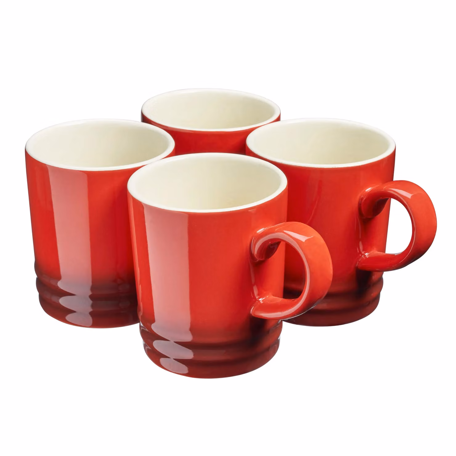 Cooks Professional Set of 4 Red Stoneware Mugs, 350ml Capacity – 2