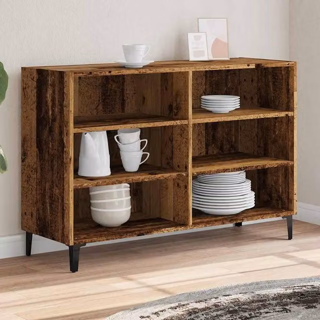 Berkfield Home Industrial Sideboard in Brown Old Wood, W/D/H: 103.5 x 35 x 70 cm