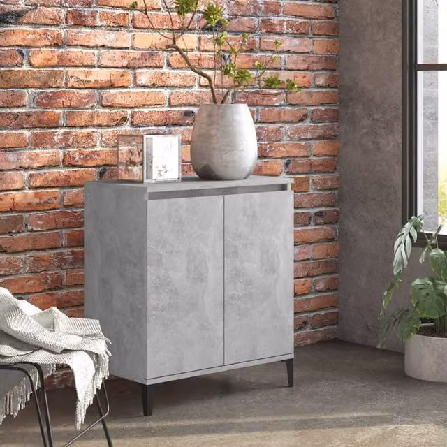 Berkfield Home Industrial Sideboard in Concrete Grey, W/D/H: 60 x 35 x 70 cm – 1