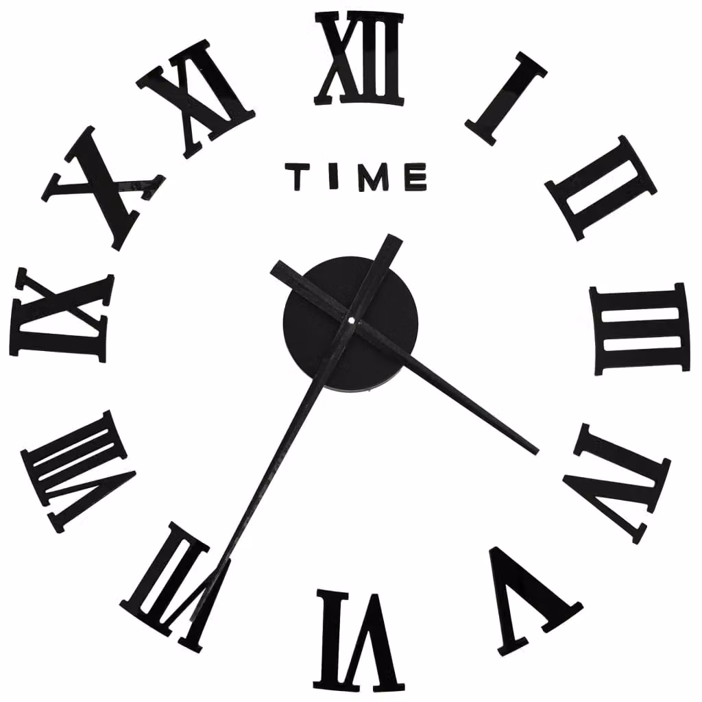 Berkfield Home Modern Geometric 3D Analog Wall Clock in Black, Diameter: 100 cm – 2