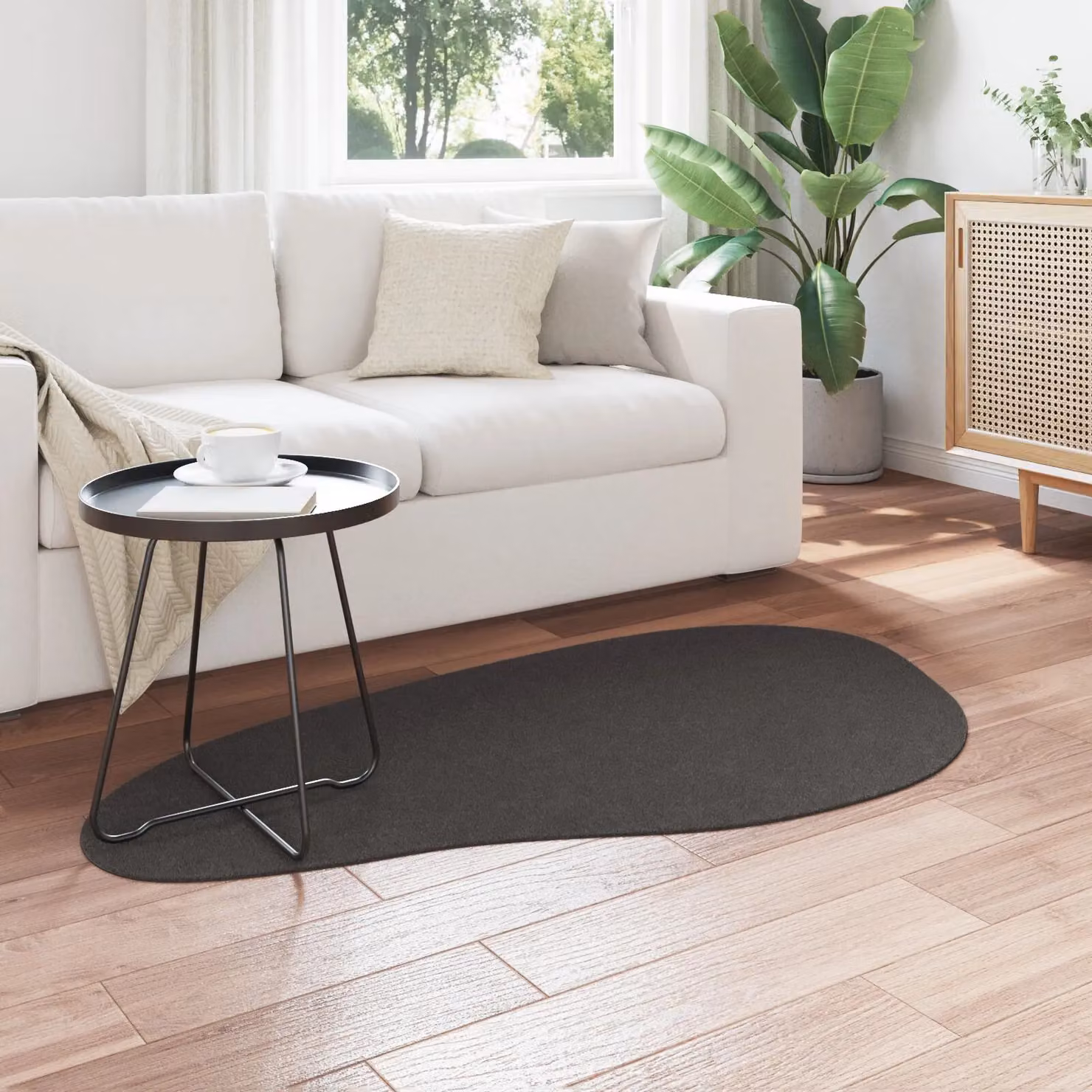 Berkfield Home Huarte Short Pile Washable Rug in Anthracite, W: 80 cm x L: 150 cm – 3