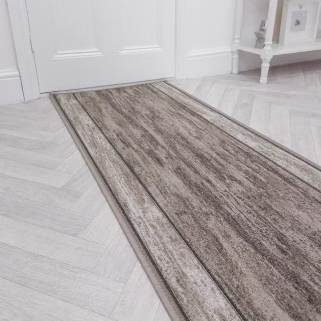 runrug Rama Hallway Runner Rug in Light Brown, Non-Slip and Hardwearing, W/D/H: 80 x 270 cm