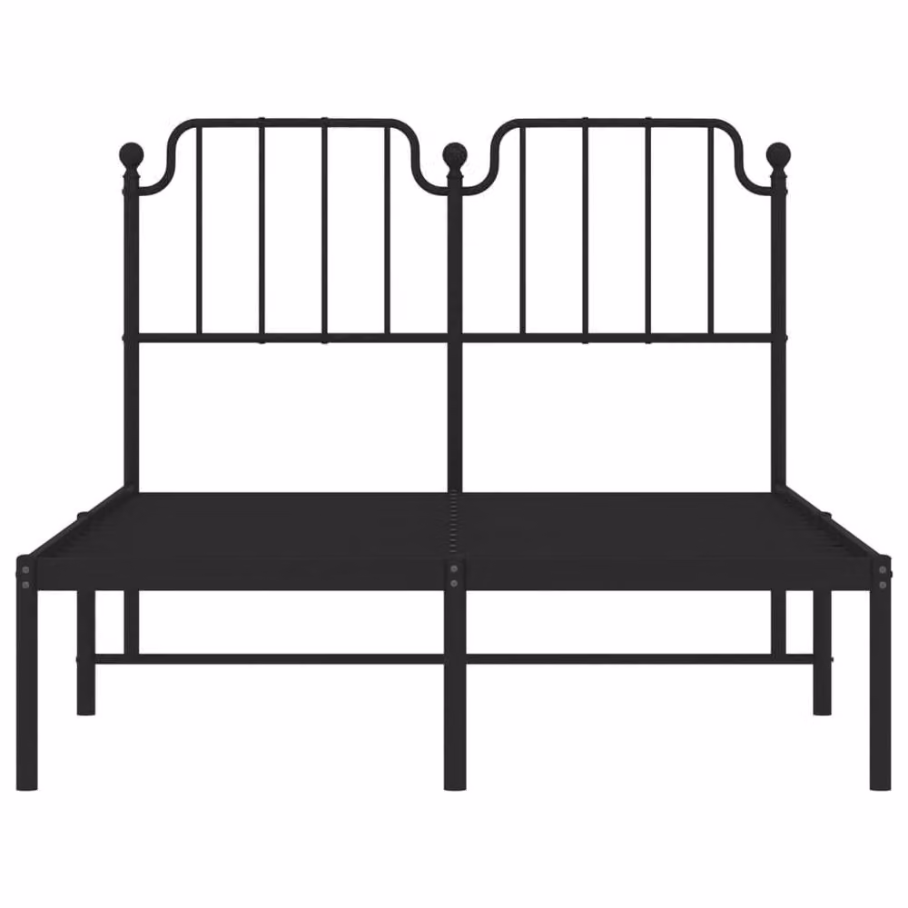 Berkfield Home Metal Bed Frame with Headboard in Black, W/D/H: 120 x 200 x 102 cm – 3