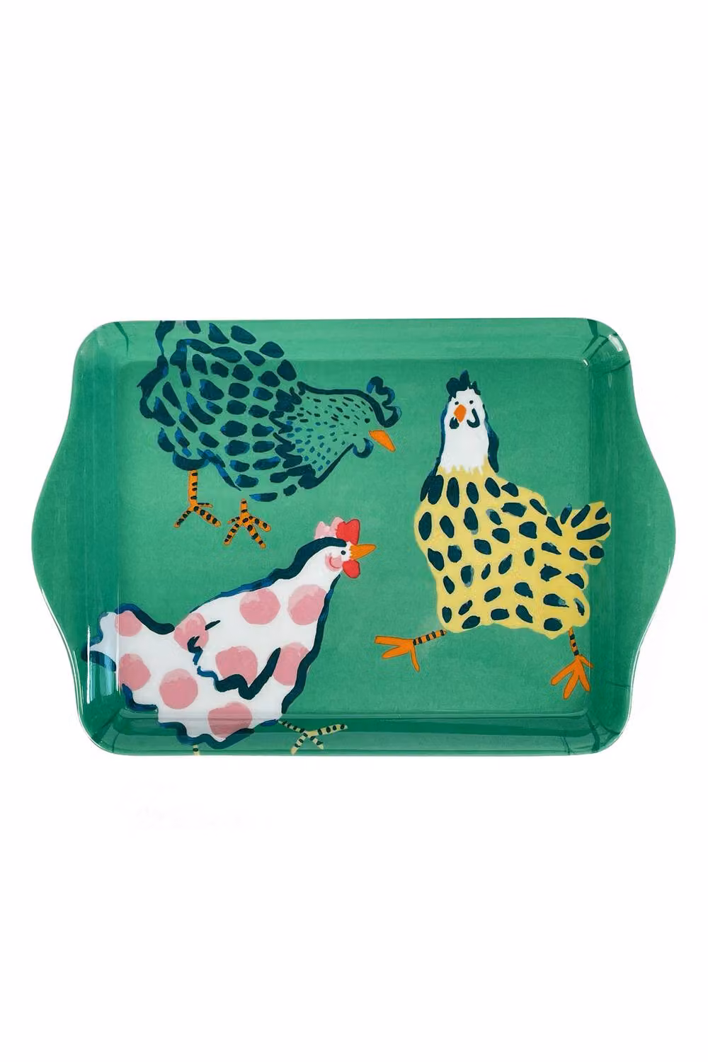Ulster Weavers Chick Chicken Green Print Melamine Scatter Tray, W: 21.0 cm x D: 14.0 cm x H: 1.0 cm – 2
