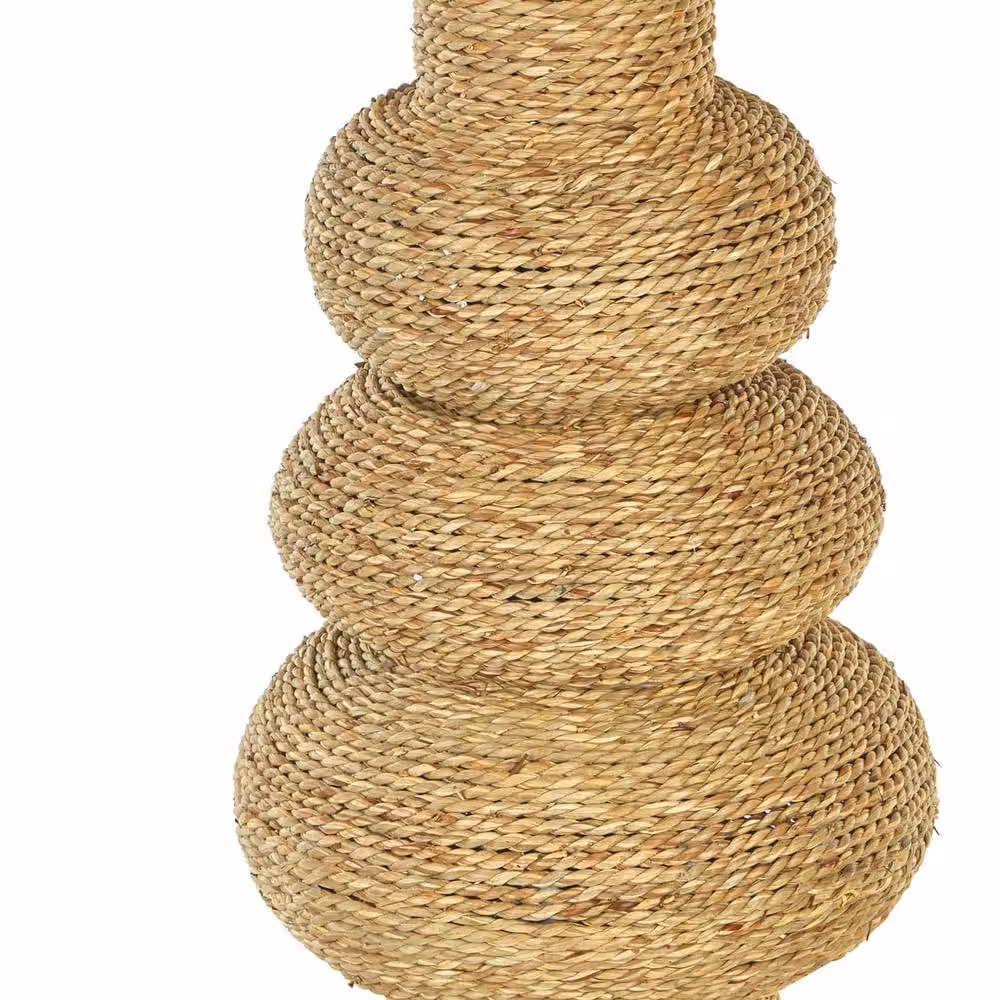 Wyld and Coco Handmade Natural Seagrass Rope Tabletop Vase in Beige and Sand, W: 23 cm, D: 23 cm, H: 41 cm – 2