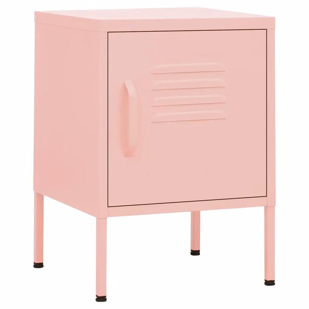 Berkfield Home Modern Pink Metal Nightstand W/D/H: 35 x 35 x 51 cm – 2