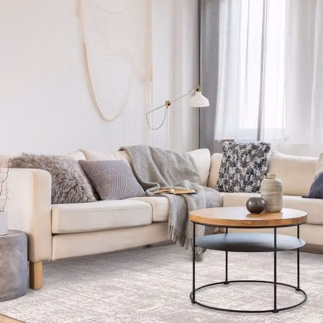 The Rug Shop UK Grey Modern Abstract Easy to Clean Machine Woven Area Rug W: 240 cm, D: 340 cm