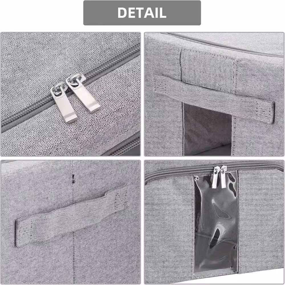 EONLION 24L Folding Clothes Organiser Box in Grey and Transparent – 3