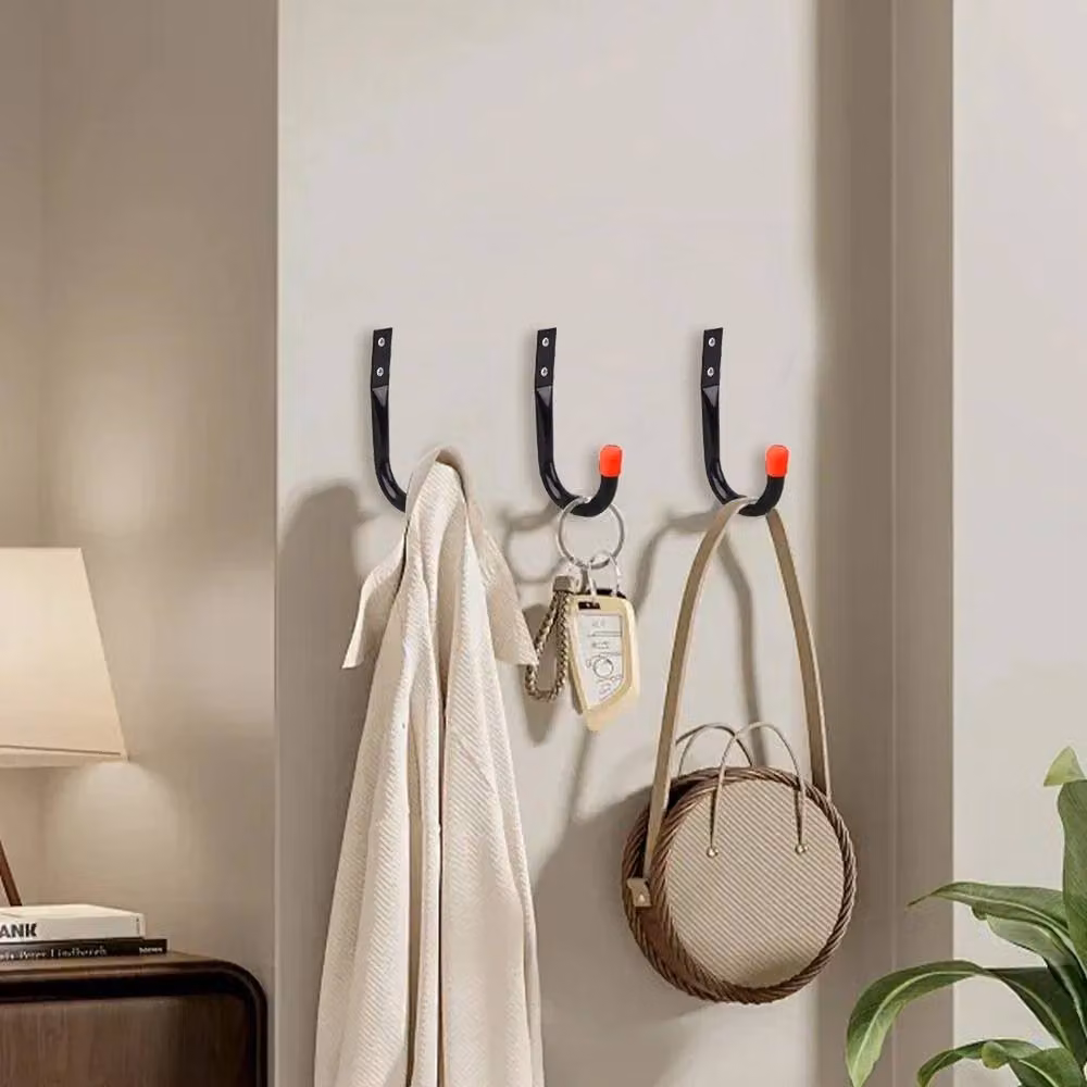VOGREX 6 Heavy Duty Steel Wall Mounted Garage Storage Hooks in Black – 5