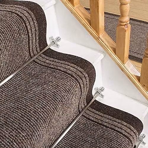 runrug Brown Inca Stair Carpet Runner, W: 80 cm, L: 600 cm – 5
