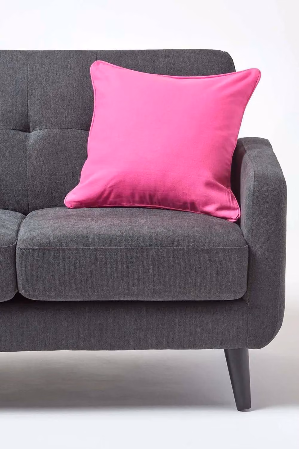 Homescapes Plain Cotton Square Cushion Cover in Pink, W/D/H: 45 x 45 x 45 cm – 3