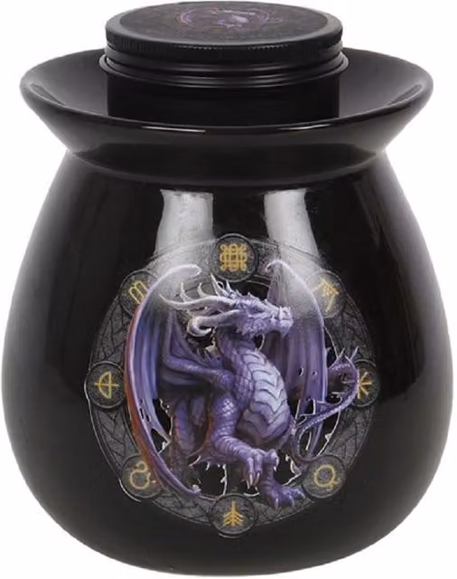 Anne Stokes Samhain Dragon Wax Melt Burner, Black Tabletop Glass Design