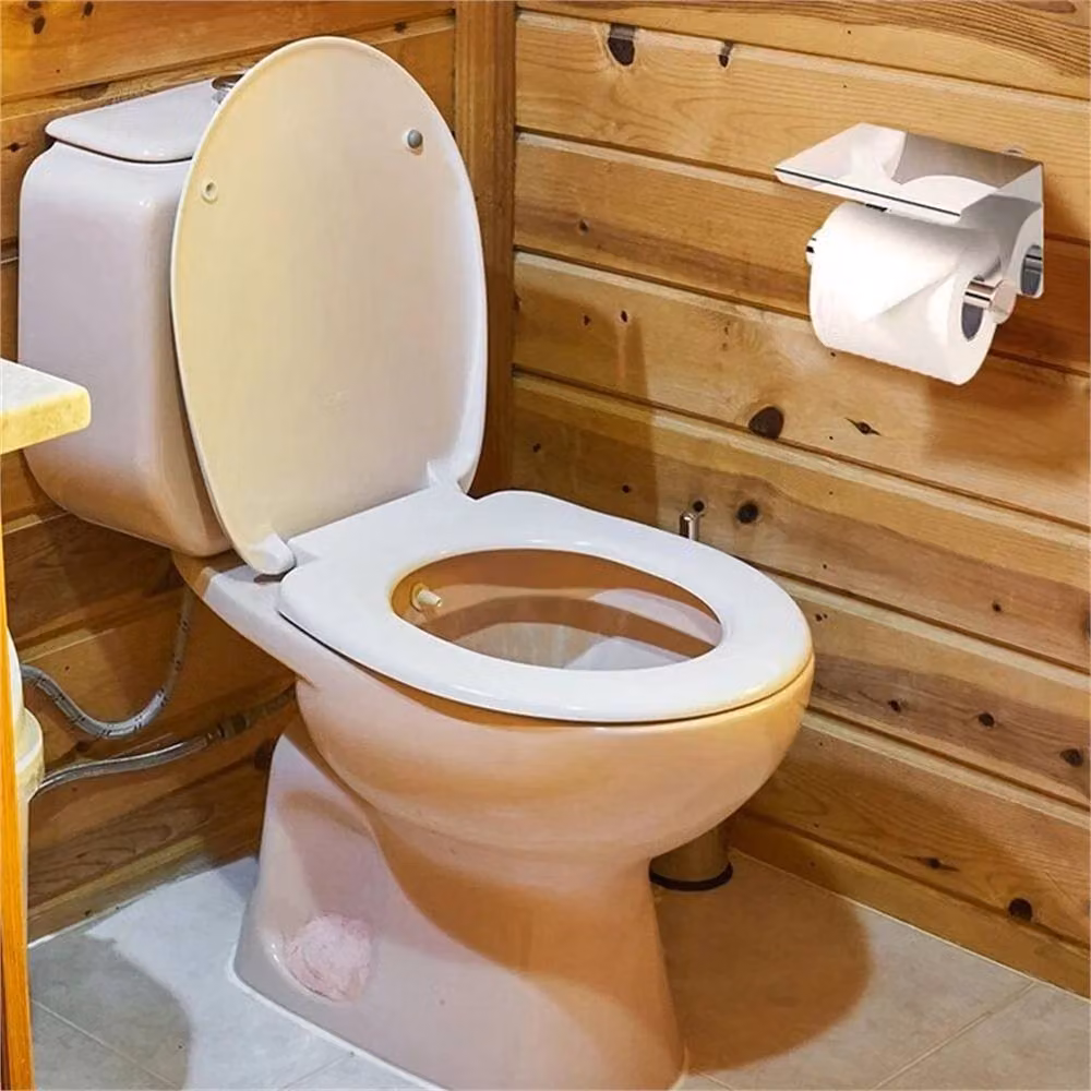 Nordara Wall Mounted Toilet Paper Roll Holder with Mobile Phone Storage in Silver, W: 180 cm, H: 180 cm – 2