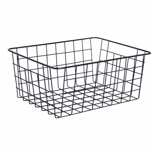 OHS Metal Wire Storage Basket in Black – 1