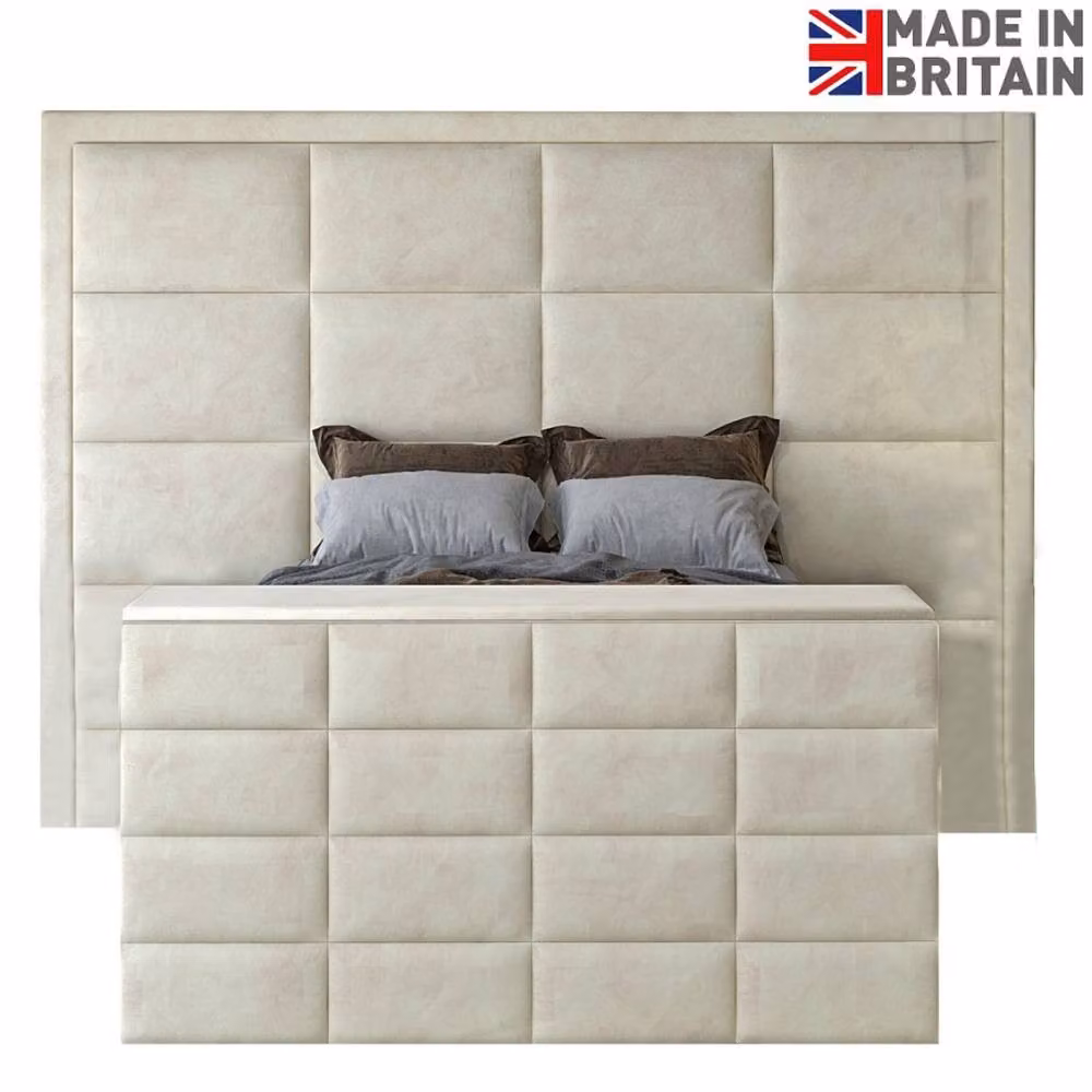 KDMD Copenhagen Upholstered Television Bed Frame in Cream, Super King Size – 4