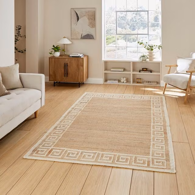 Terrys Rustic Flat Weave Jute and Wool Rug in Beige
