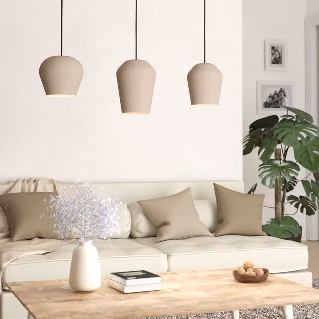 Eglo Cambaito 3 Light Metal Pendant Lamp in Sand and Black – 1