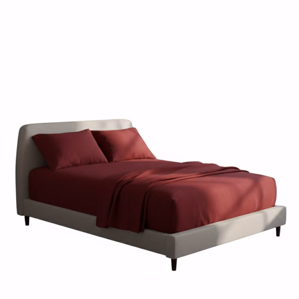 Snug City Red Plain Brushed Cotton Flannelette Fitted Sheet, Flat Sheet and Matching Pillowcases Set – 2