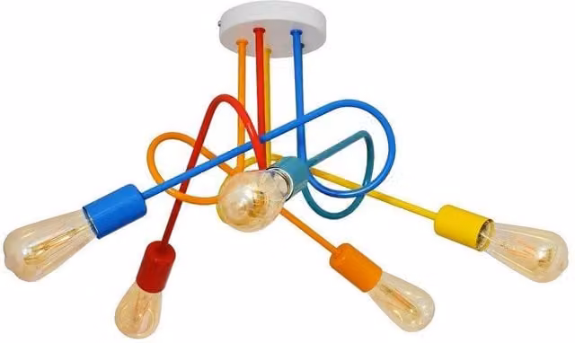 Netlighting Oxford Multi Arm Semi Flush Ceiling Light, Multicoloured, Diameter: 50 cm – 1