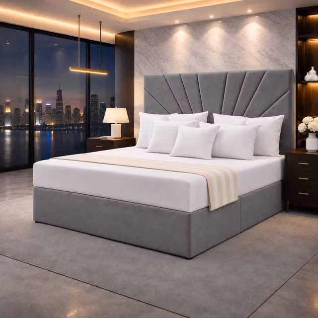Jackrata Divan Ottoman Storage Bed with Headboard by K Mehmood Enterprise Ltd, Grey Fabric