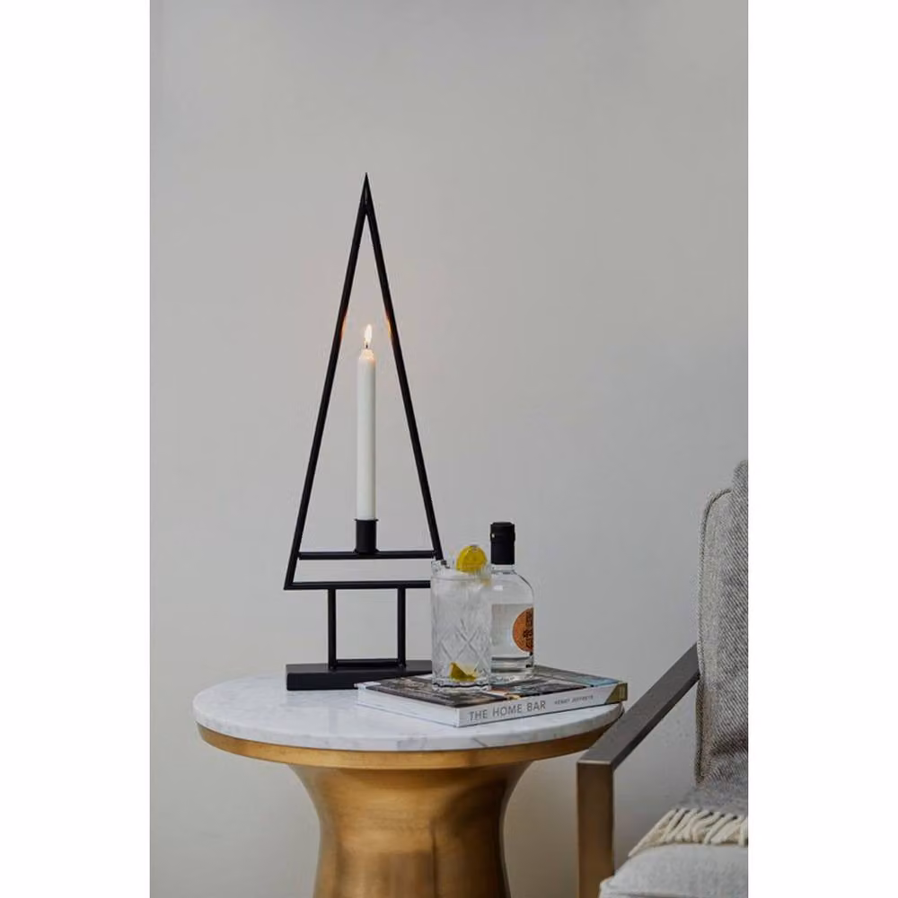 Lemon Pavilion Furniture and Decor Deco Metal Tree Table Top Candle Holder, Black, W20 x D8 x H59 cm – 2