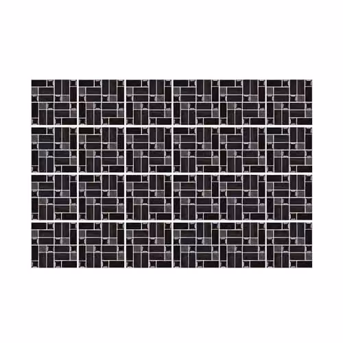 WALPLUS Black Glossy Self Adhesive Mosaic Tile Transfers for Kitchen and Bathroom, W/D/H: 15 x 15 x 0.1 cm – 5